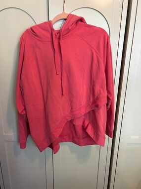 GAP Coral Cropped-Hem Hooded Sweatshirt